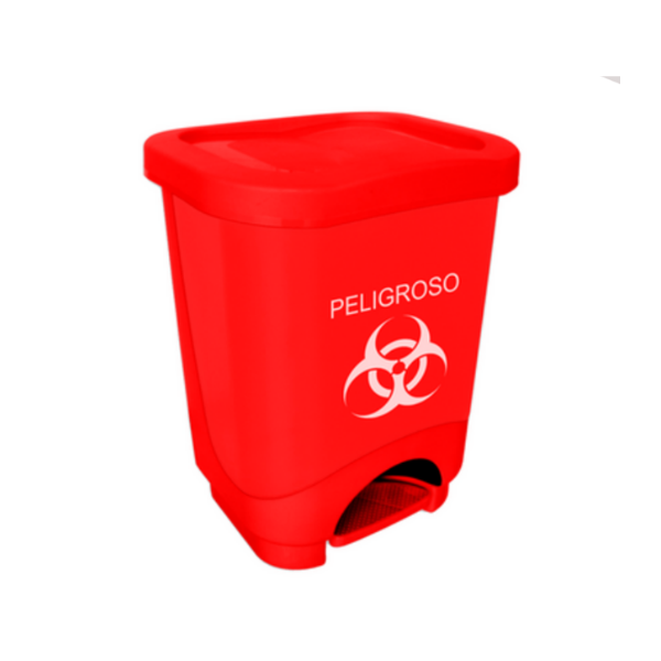 Basurero plástico rojo de 24 lts.