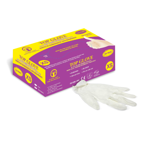 Guantes látex sin polvo XS