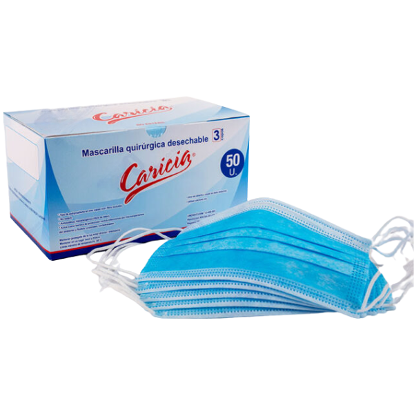 Mascarilla quirúrgica Caricia x50 pzs