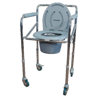 Toilet tubo cromado con ruedas