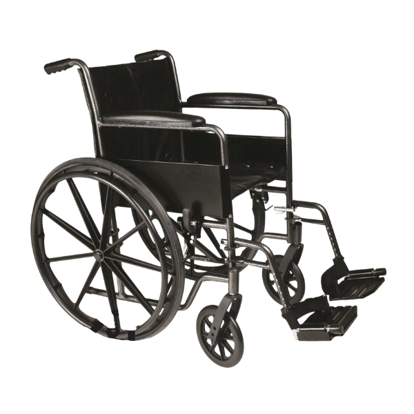 Silla de ruedas pies desmontables y apoyabrazos fijos