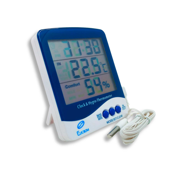 Termohigrómetro Elicrom con sonda externa y reloj